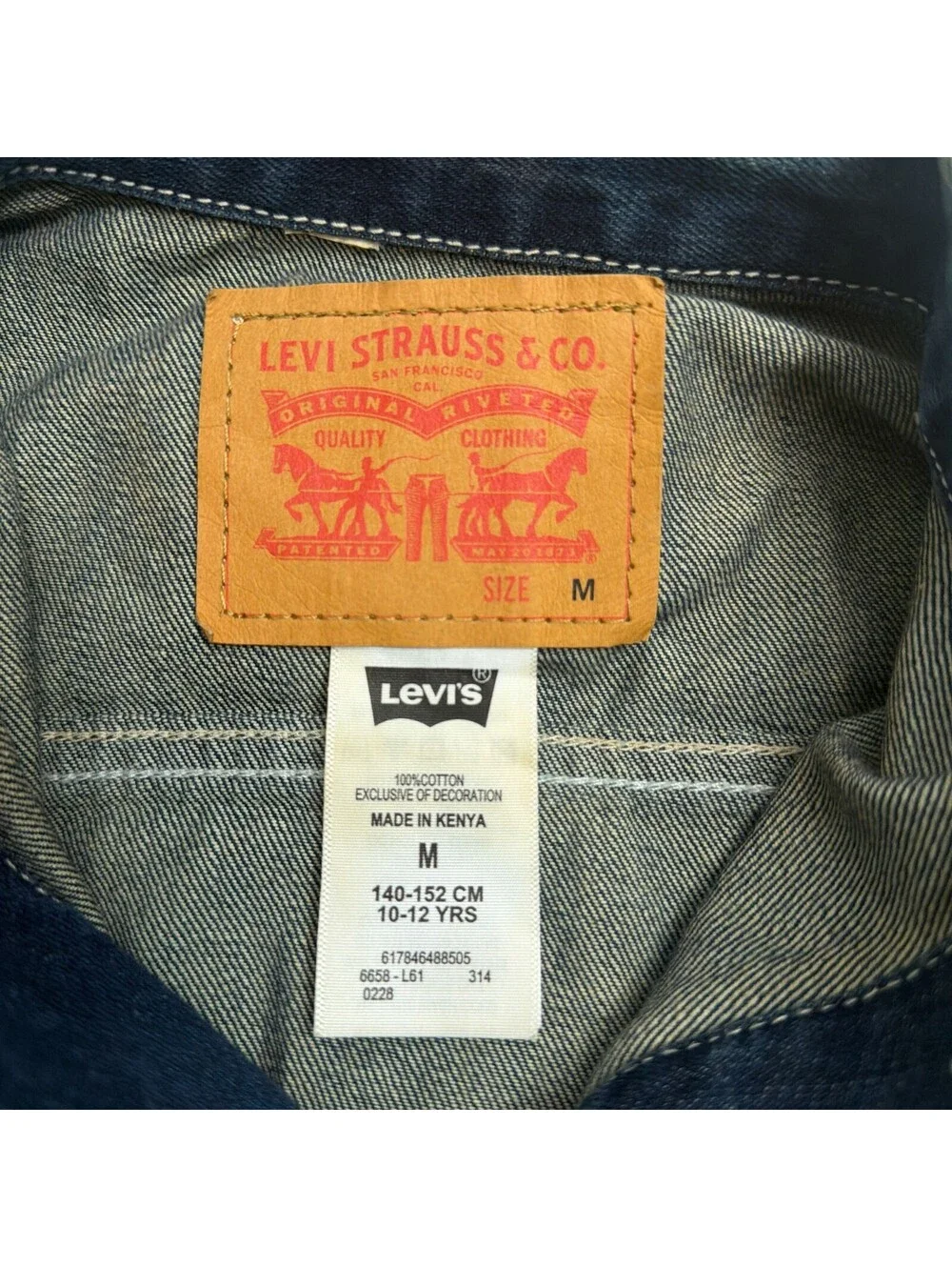 Levi's Kids Denim Vest Acid Wash Size M 10-12 Years Trucker Sleeveless Jacket